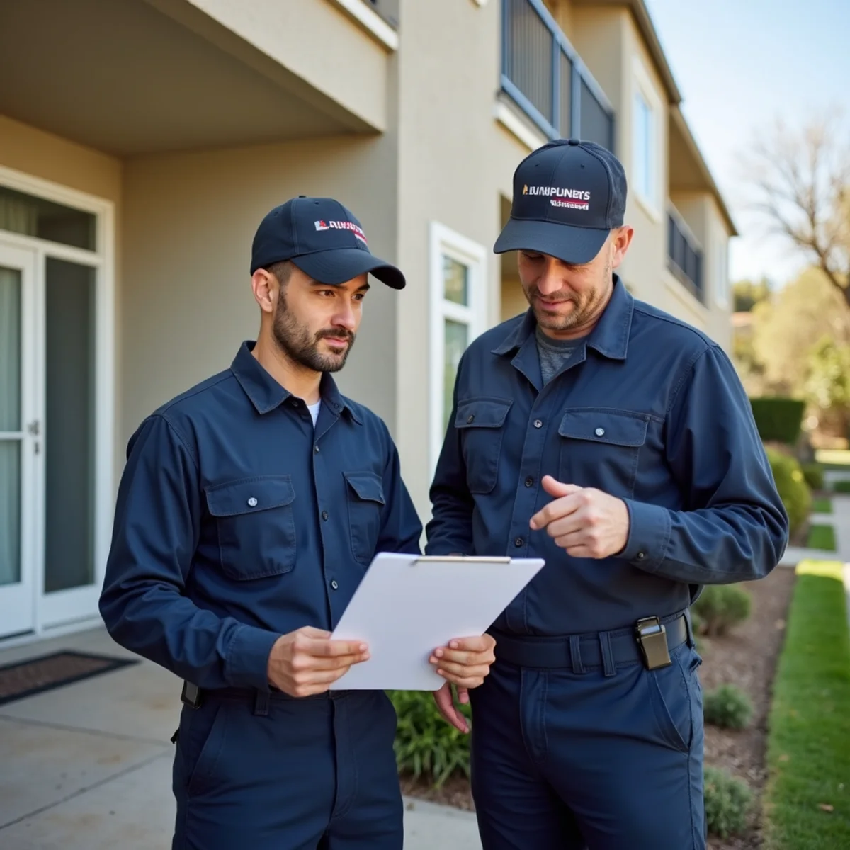 Property manager reviewing a plumbing maintenance plan for a Rancho Cordova apartment complex