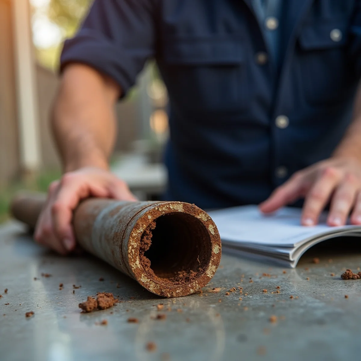 Corroded galvanized supply pipe restricting water flow