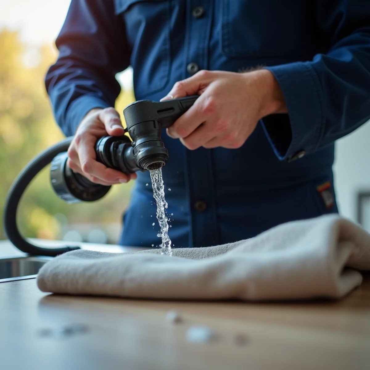 Drain Cleaning in progress at an El Dorado Hills home