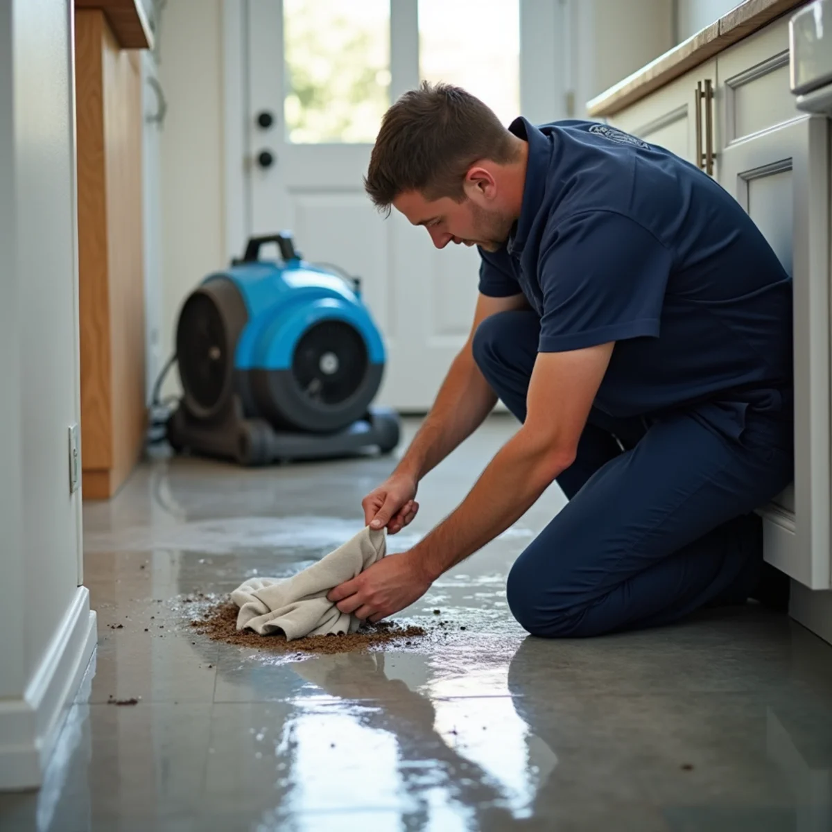 Flood & Water Damage Response in progress at an El Dorado Hills home