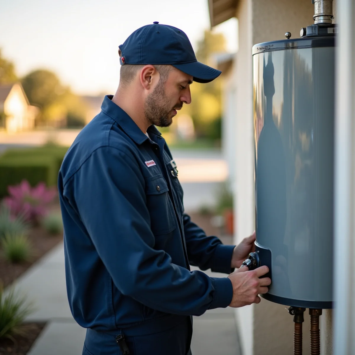 Licensed plumber locating a slab leak in a Citrus Heights, CA tract home