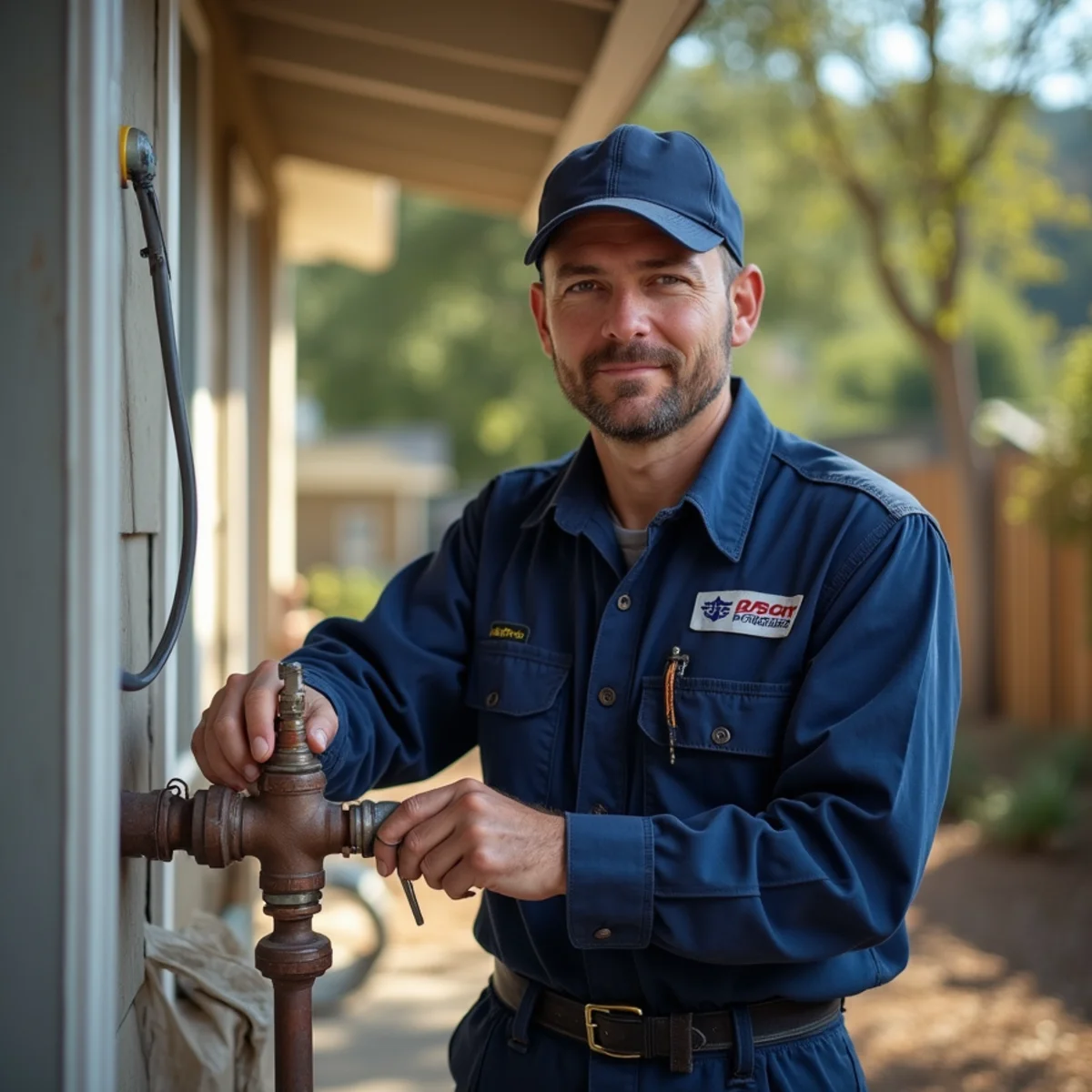 Licensed plumber installing a water softener in a Diamond Springs, CA home