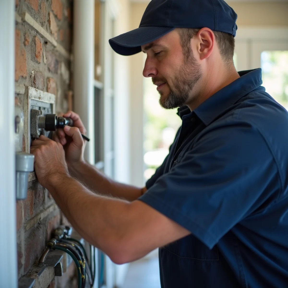 Licensed plumber servicing a water heater in a Foothill Farms, CA home