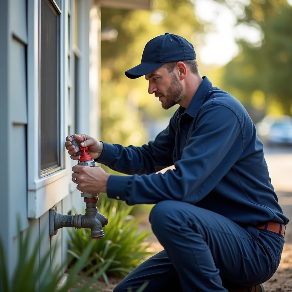 Licensed plumber performing slab leak detection in a Gold River, CA home