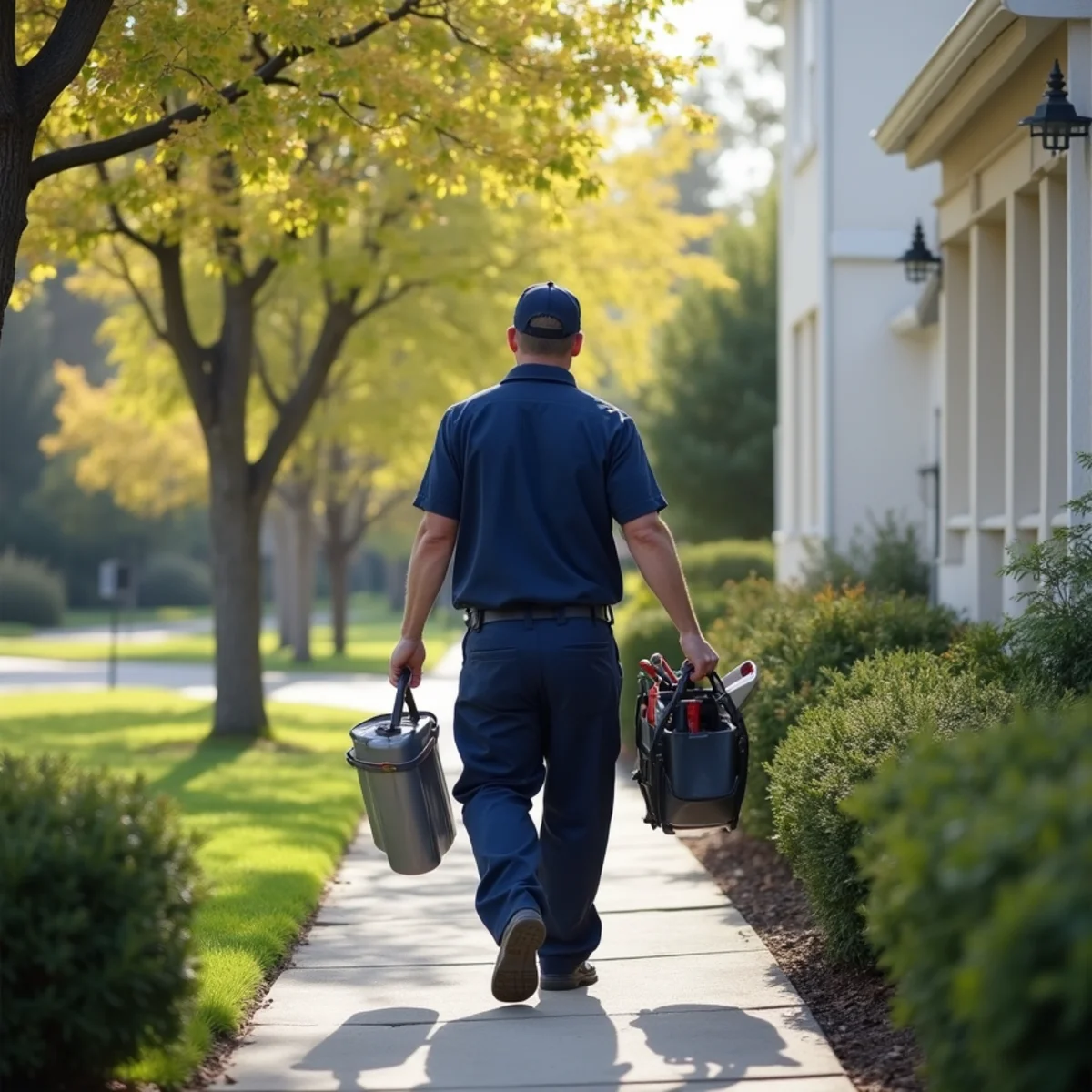 Licensed plumber inspecting a sewer line in a West Sacramento, CA home