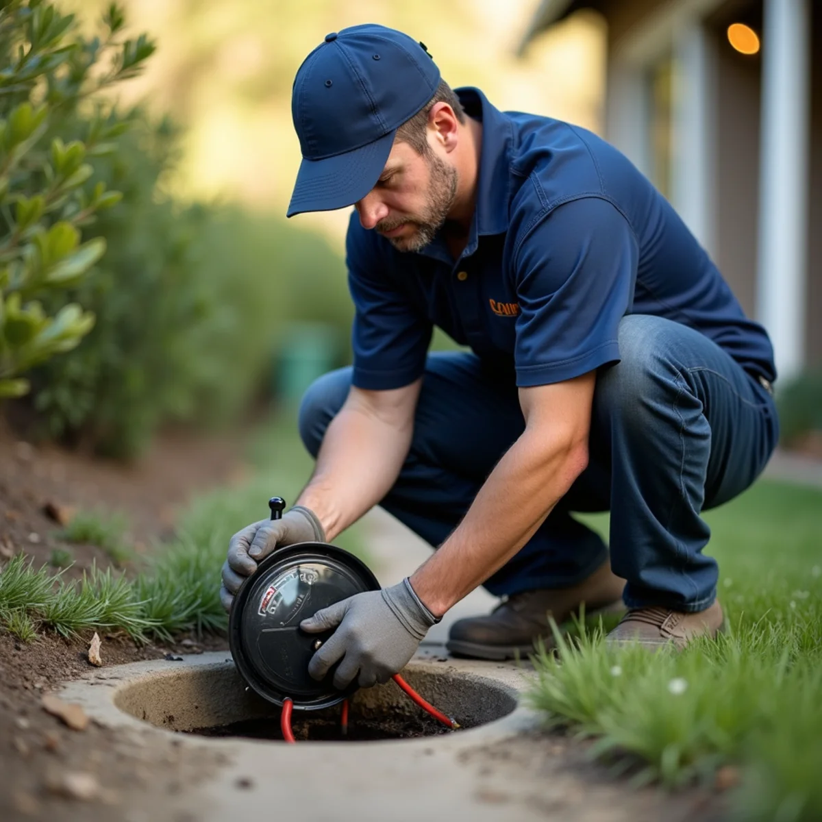Sewer camera inspection of a lateral line at an El Dorado Hills property