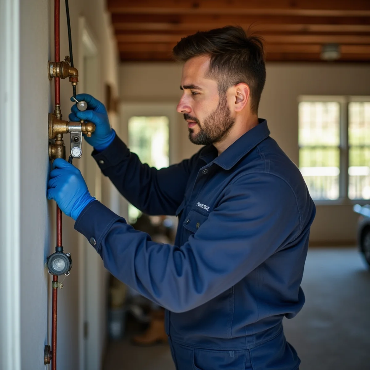 Whole-house water softener installed in an El Dorado Hills garage